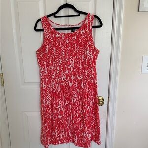 Vibrant Red Patterned Midi Dress
